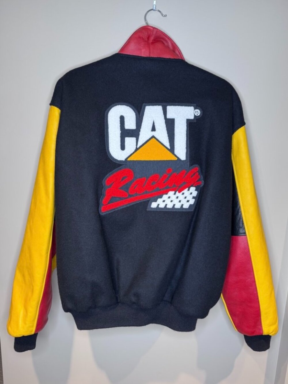 Vintage "CAT Racing" Jacket | Caterpillar | Authentic Leather & Wool | Medium